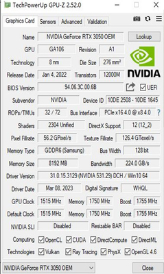 PCWINMAX Gaming GeForce RTX 3050 8GB GDDR6 128-Bit HD/DP PCIe 4 Dual Fans Graphics Card for PC Gaming