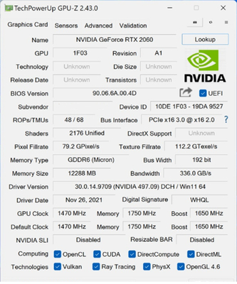 PCWINMAX Geforce RTX 2060 12GB 192BIT GDDR6 GPU Graphics Card Dual Fan For Gaming Desktop