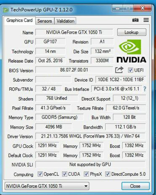 PCWINMAX GeForce GTX 1050 Ti Graphics Card 4GB DDR5 128 Bit Dual Fans 650MHz 1800MHz Frequency 1050Ti Desktop GPU