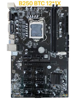 B250 마이닝 마더보드 BTC 12*1X PC1-E16X LGA 1151 DDR4 SATA3.0 지원
